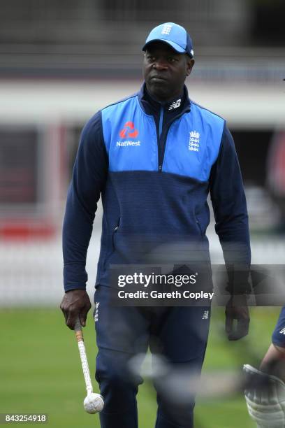 England bowling coach Ottis Gibson during a nets session at Lord's Cricket Ground on September 6, 2017 in London, England.