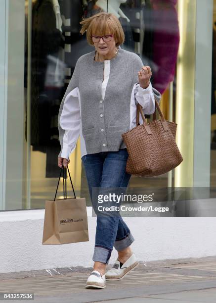 Anne Robinson is seen out shopping in Westbourne Grove, September 05, 2017 in London.