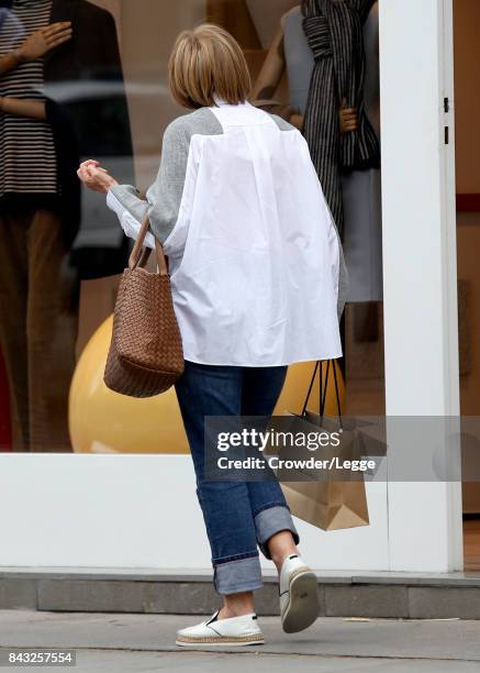 Anne Robinson is seen out shopping in Westbourne Grove, September 05, 2017 in London.