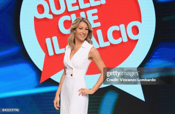 Mia Ceran attends Quelli Che Il Calcio Photocall on September 6, 2017 in Milan, Italy.