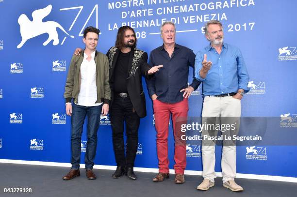 Matt Day, Warwick Thornton, Bryan Brown and Sam Neill attend the 'Sweet Country' photocall during the 74th Venice Film Festival at Sala Casino on...