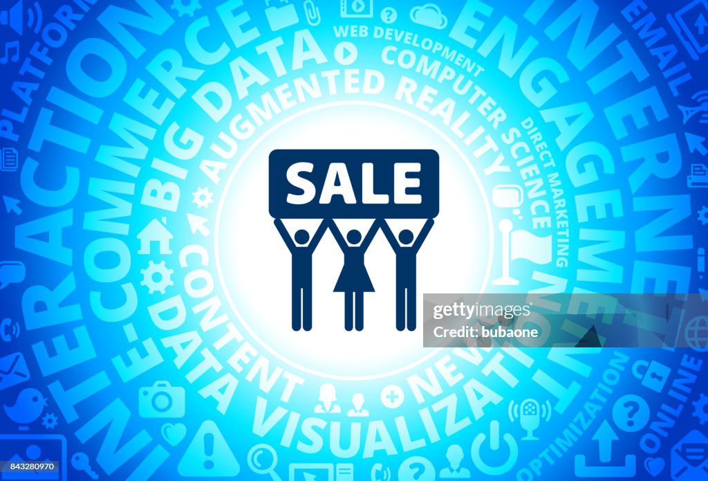 Sale Icon on Internet Modern Technology Words Background