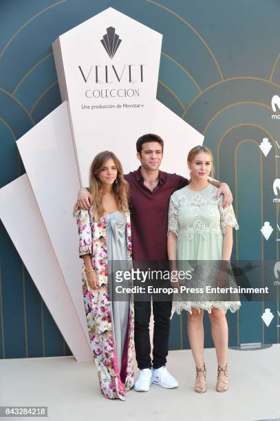 Spanish actress Lucia Diez, actor Ignacio Montes and actress Paula Usero attend 'Velvet Colecction' photocall during the FesTVal 2017 on September 5,...
