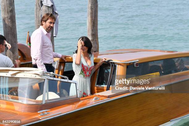 Penelope Cruz and Javier Bardem are seen during the 74th Venice Film Festival on September 6, 2017 in Venice, Italy.
