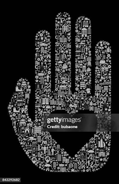 hand & heart construction industry vector icon pattern - sledgehammer stock illustrations
