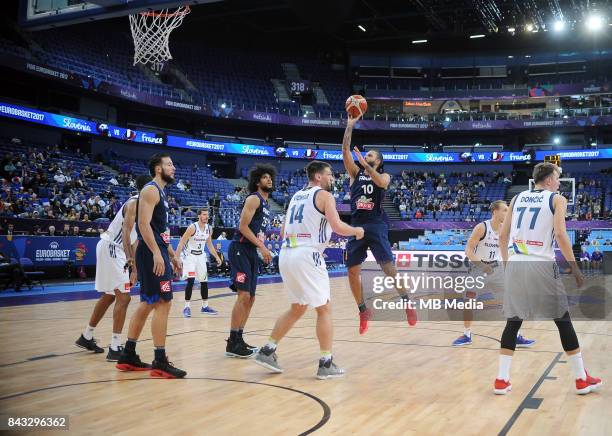 Evan Fournier of France during the FIBA Eurobasket 2017 Group A match between Slovenia and France on September 6, 2017 in Helsinki, Finland.