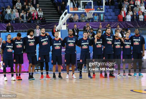 France Team during the FIBA Eurobasket 2017 Group A match between Slovenia and France on September 6, 2017 in Helsinki, Finland.