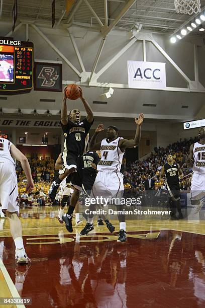 Wake Forest Jeff Teague in action vs Boston College Tyrese Rice . Chestnut Hill, MA 1/14/2009 CREDIT: Damian Strohmeyer