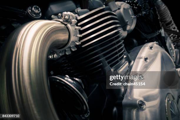 motorcycle engine close-up detail background. - engine stock pictures, royalty-free photos & images