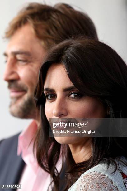 Penelope Cruz and Javier Bardem attend the 'Loving Pablo' photocall during the 74th Venice Film Festival at Sala Casino on September 6, 2017 in...