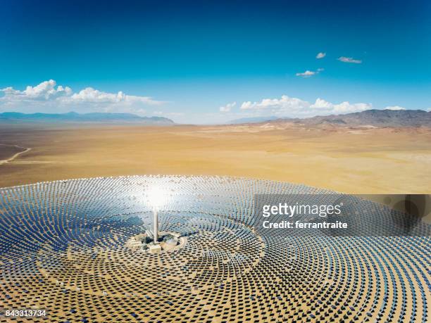solar thermal power station - nevada stock pictures, royalty-free photos & images