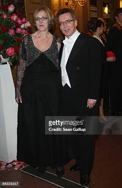 Thomas de Maiziere and his wife Martina de Maiziere attend the Semper Opera Ball on January 16, 2009 in Dresden, Germany.