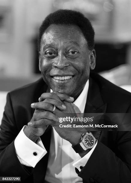 Pele at The Savoy Hotel before his attendance at the GQ Men of the Years Awards on September 5, 2017 in London, England.