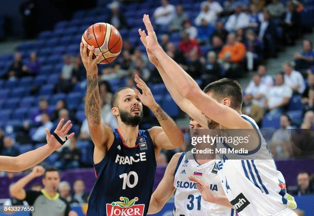 Evan Fournier of France during the FIBA Eurobasket 2017 Group A match between Slovenia and France on September 6, 2017 in Helsinki, Finland.