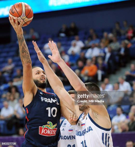 Evan Fournier of France during the FIBA Eurobasket 2017 Group A match between Slovenia and France on September 6, 2017 in Helsinki, Finland.