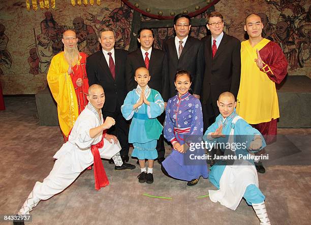 Cast Member Bai Guojun, New York Chinese Consulate Consul General Mr Peng Keyu, Former Deputy Minister of Foreign Ministry of China Ambassador Zhang...