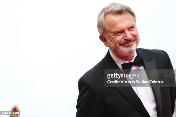 Sam Neill walks the red carpet ahead of the 'Sweet Country' screening during the 74th Venice Film Festival at Sala Grande on September 6, 2017 in...