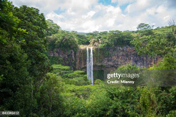 chamarel waterfall mauritius island - waterfalls stock pictures, royalty-free photos & images