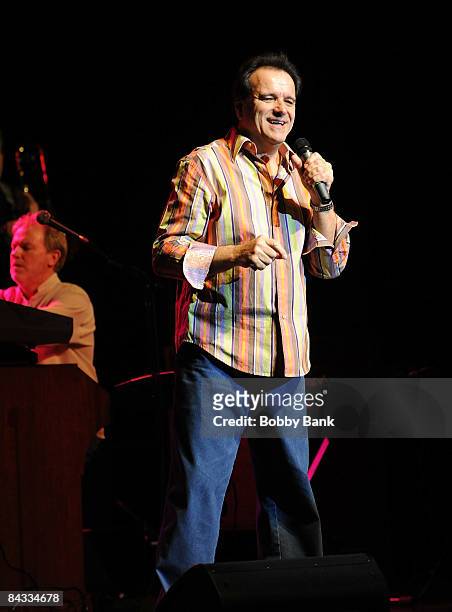 Singer Rob Paparozzi performs with Blood, Sweat & tears at the Community Theatre on January 16, 2009 in Morristown, New Jersey.