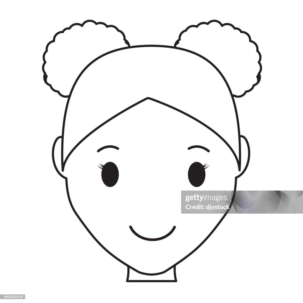 Girl Cartoon Iconhappy Girl Face Cartoon Icon Over White Background Vector  Illustration High-Res Vector Graphic - Getty Images