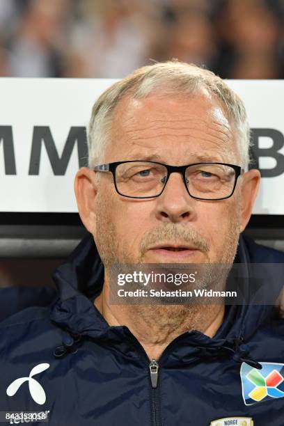 Lars Lagerbaeck, national coach of Norway, during the FIFA 2018 World Cup Qualifier between Germany and Norway at Mercedes-Benz Arena on September 4,...