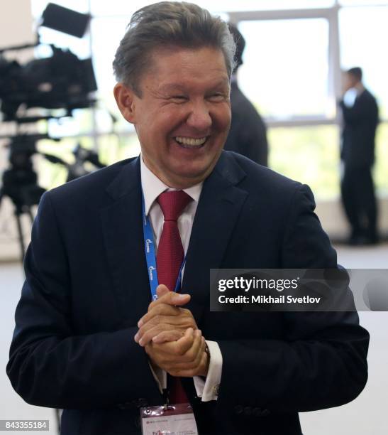 Russian businessman, Gazprom CEO Alexei Miller attends the State Council meeting at the Eastern Economic Fourm on September 6, 2017 in Vladivostok,...