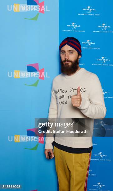 Jared Leto poses for a photo during Universal Inside 2017 organized by Universal Music Group at Mercedes-Benz Arena on September 6, 2017 in Berlin,...