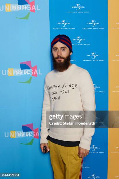 Jared Leto poses for a photo during Universal Inside 2017 organized by Universal Music Group at Mercedes-Benz Arena on September 6, 2017 in Berlin,...