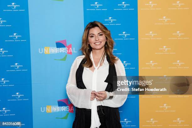 Shania Twain poses for a photo during Universal Inside 2017 organized by Universal Music Group at Mercedes-Benz Arena on September 6, 2017 in Berlin,...