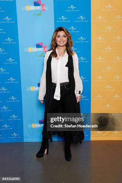 Shania Twain poses for a photo during Universal Inside 2017 organized by Universal Music Group at Mercedes-Benz Arena on September 6, 2017 in Berlin,...