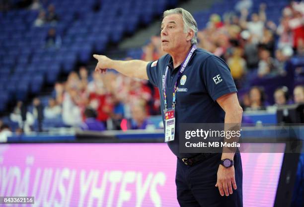 Constandinos Missas Coach Grecce during the FIBA Eurobasket 2017 Group A match between Greece and Poland on September 6, 2017 in Helsinki, Finland.