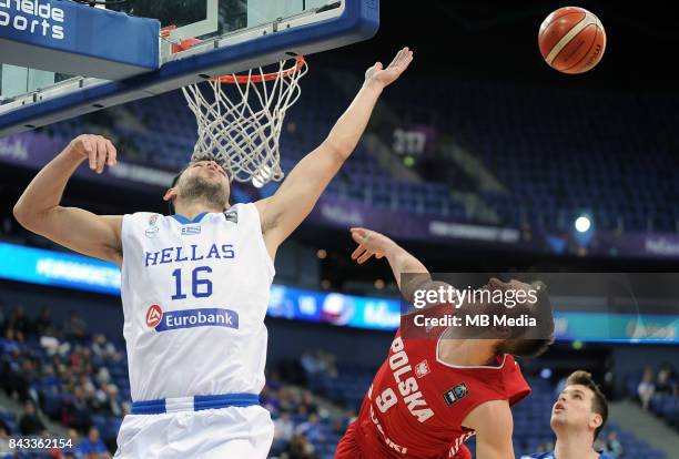 Kostas Papanikolaou of Greece, Mateusz Ponitka of Poland during the FIBA Eurobasket 2017 Group A match between Greece and Poland on September 6, 2017...