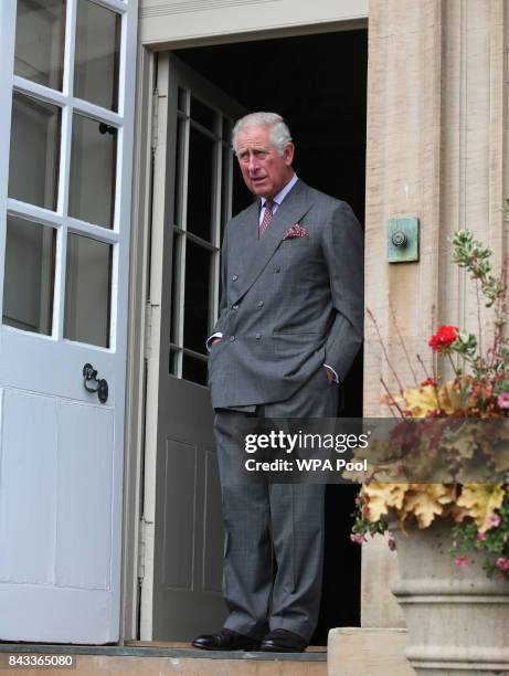 Prince Charles, Prince of Wales, known as the Duke of Rothesay in Scotland, awaits the arrival of President of Ireland Michael D Higgins and his wife...