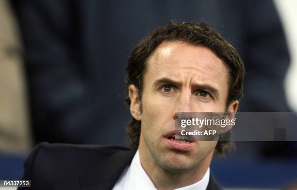 Middlesbrough's manager Gareth Southgate is pictured before the game against West Bromwich Albion during their Premiership football match at The...