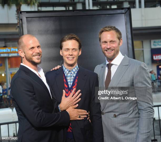 Actors/brothers Gustaf Skarsgard, Bill Skarsgard and Alexander Skarsgard arrives for the Premiere Of Warner Bros. Pictures And New Line Cinema's "It"...