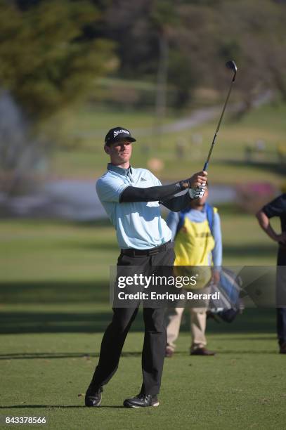 Jared Wolfe of the United States hits a shot on the 12th hole during practice for the PGA TOUR Latinoamerica Abierto del Paraguay-Copa NEC at Yacht...