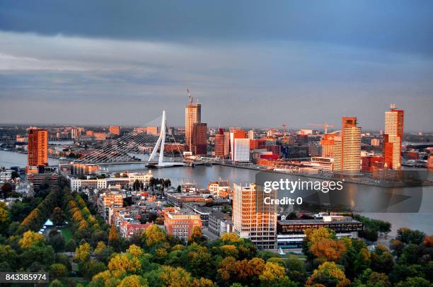 rotterdam skyline - rotterdam photos et images de collection
