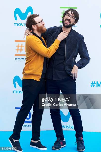 Manuel Burque and Quique Peinado attend the presentation of new season of by Movistar at the at the Escoriaza Esquivel Palace during the FesTVal 2017...