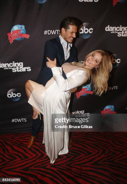 Gleb Savchenko and Sasha Pieterse pose at ABC's "Dancing with the Stars" Season 5 cast announcement event at Planet Hollywood Times Square on...
