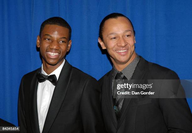 Jermaine Crawford and musician Frederic Yonnet attend the H.O.P.E. Inaugural Youth Ball at Trinity Center at Trinity University on January 17, 2009...