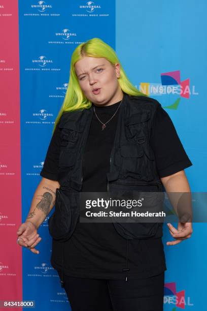 Singer Alma poses for a photo during Universal Inside 2017 organized by Universal Music Group at Mercedes-Benz Arena on September 6, 2017 in Berlin,...