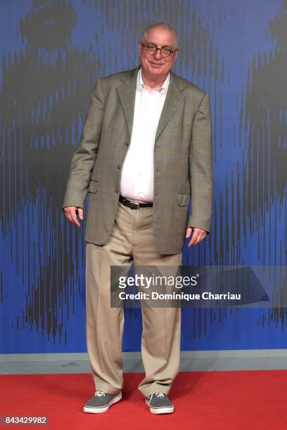 Errol Morris walks the red carpet ahead of the 'Wormwood' screening during the 74th Venice Film Festival at Sala Giardino on September 6, 2017 in...