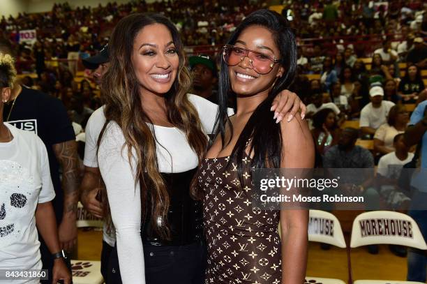 Actress LaLa Anthony and KeKe Palmer attend 2017 LudaDay Celebrity Basketball Game at Morehouse College - Forbes Arena on September 3, 2017 in...