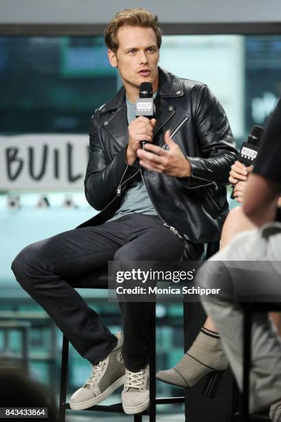 Actor Sam Heughan discusses "Outlander" at Build Studio on September 6, 2017 in New York City.