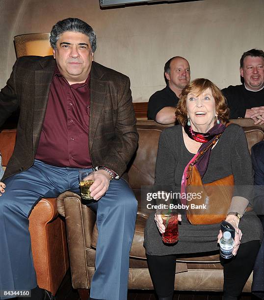 Vincent Pastore and Anne Meara pose backstage at the Jerry Stiller show at the Hilton Hotel & Casino on January 17, 2009 in Atlantic City, New Jersey.