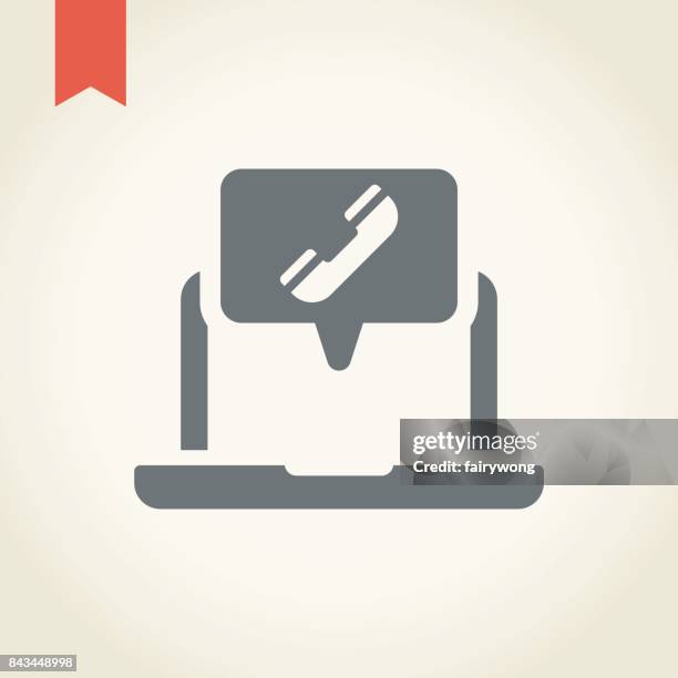 online customer support icon - receptionist computer stock illustrations