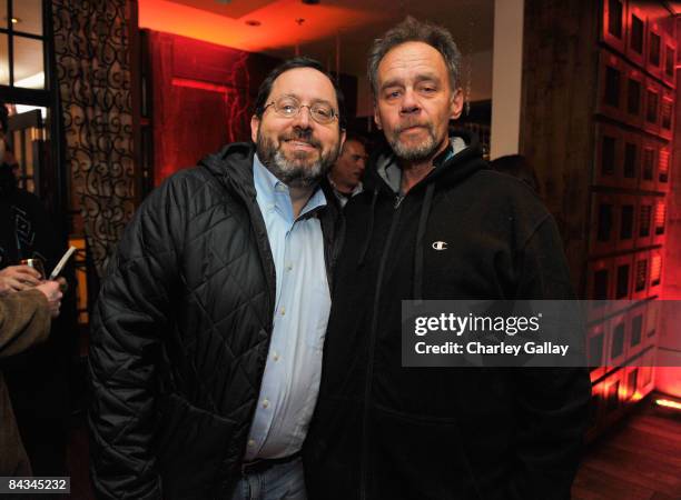 Co-President of Sony Pictures Classics Michael Barker and writer David Carr attend the Bon Appetit Supper Club "Tyson" Dinner at Skylodge on January...