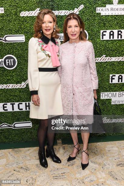 Margo Langenberg and Victoria Wyman attend 2017 Couture Council Award Luncheon at David H. Koch Theater, Lincoln Center on September 6, 2017 in New...