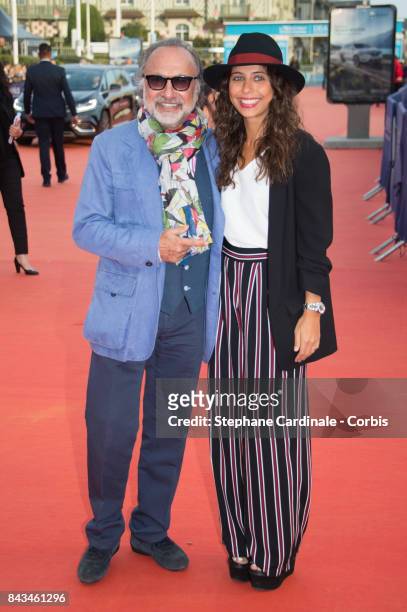 Olivier Dassault and his daughter Helena arrive for the screening of "The Music of Silence", during the 43rd Deauville American Film Festival on...