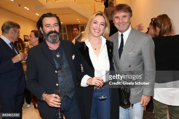 Painter, artist Mauro Bergonzoli and his partner Princess Franziska Fugger von Babenhausen and Fashion designer, founder and president Brunello...